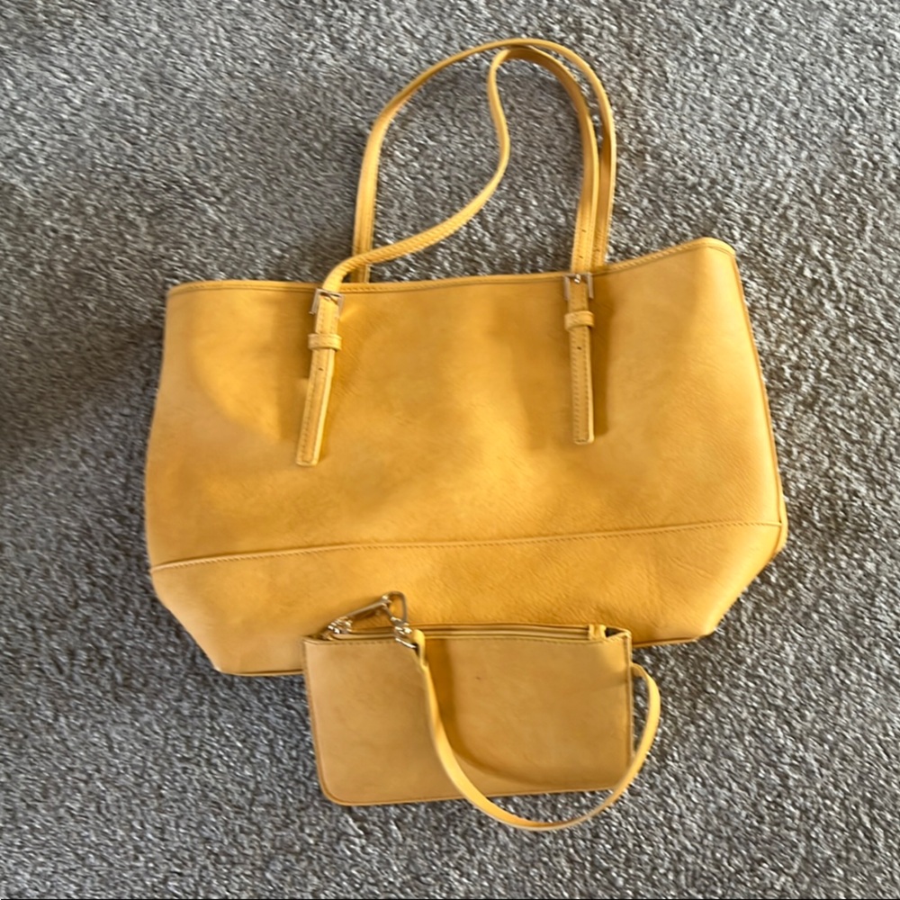 Yellow Tote and Wristlet Set